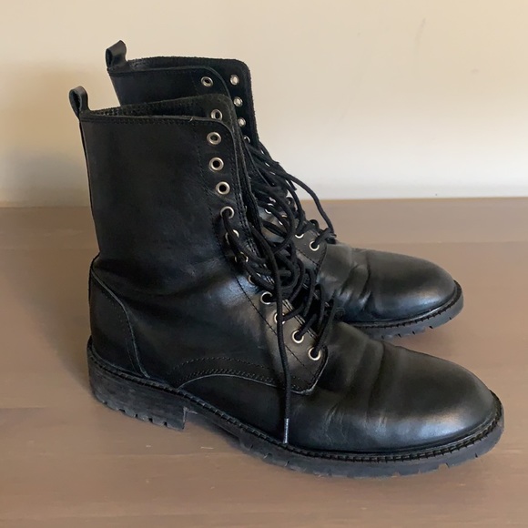 Black Leather Lace Up Boots - Women’s Size 38 - Picture 4 of 5
